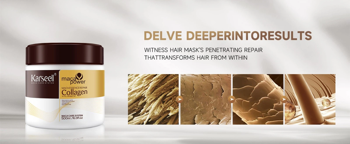 Karseell Collagen Hair Mask – Maca Essence Repair for Dry Frizzy Hair | 500ml