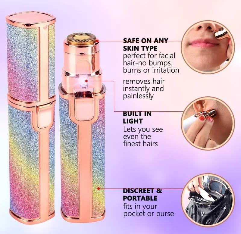 Flawless 2-in-1 Eyebrow Trimmer | Rechargeable Hair Remover with USB Charging Cable and Cleaning Brush