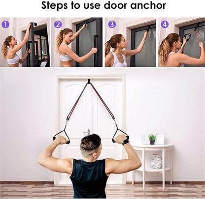 Gym Belt with Box | 5-in-1 Power Exercise Resistance Band Set – Adjustable Fitness Equipment for All | Without Box | Pouch Packing