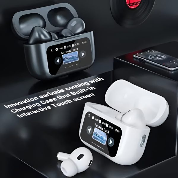 A9 Pro ANC Earbuds – Fifth Gen with Smart Screen, Noise Cancellation, & In-Ear Detection | Bluetooth 5.4