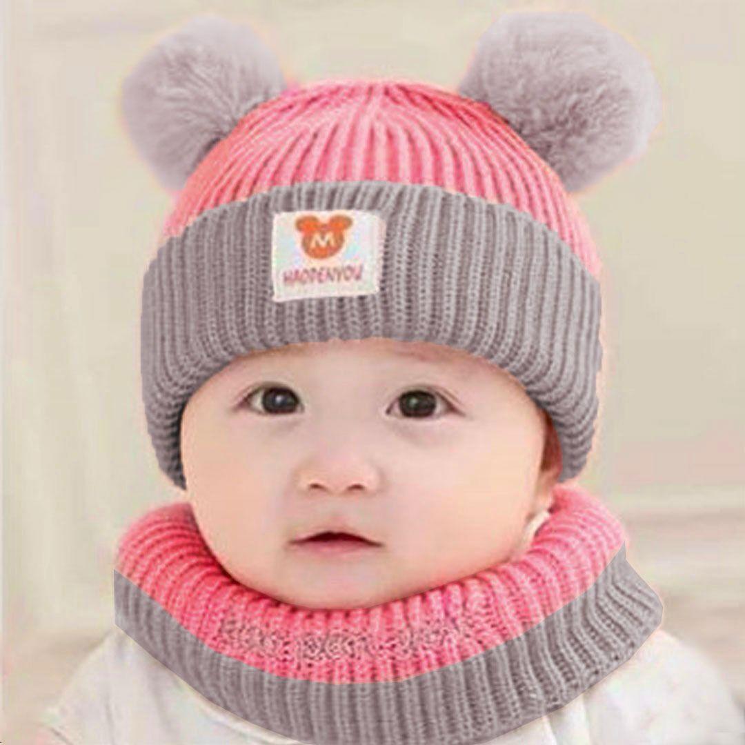 Kid’s Casual Wool Cap & Neck Warmer Set – 2 Pcs | Soft, Warm & Stylish Winter Hat for Boys & Girls