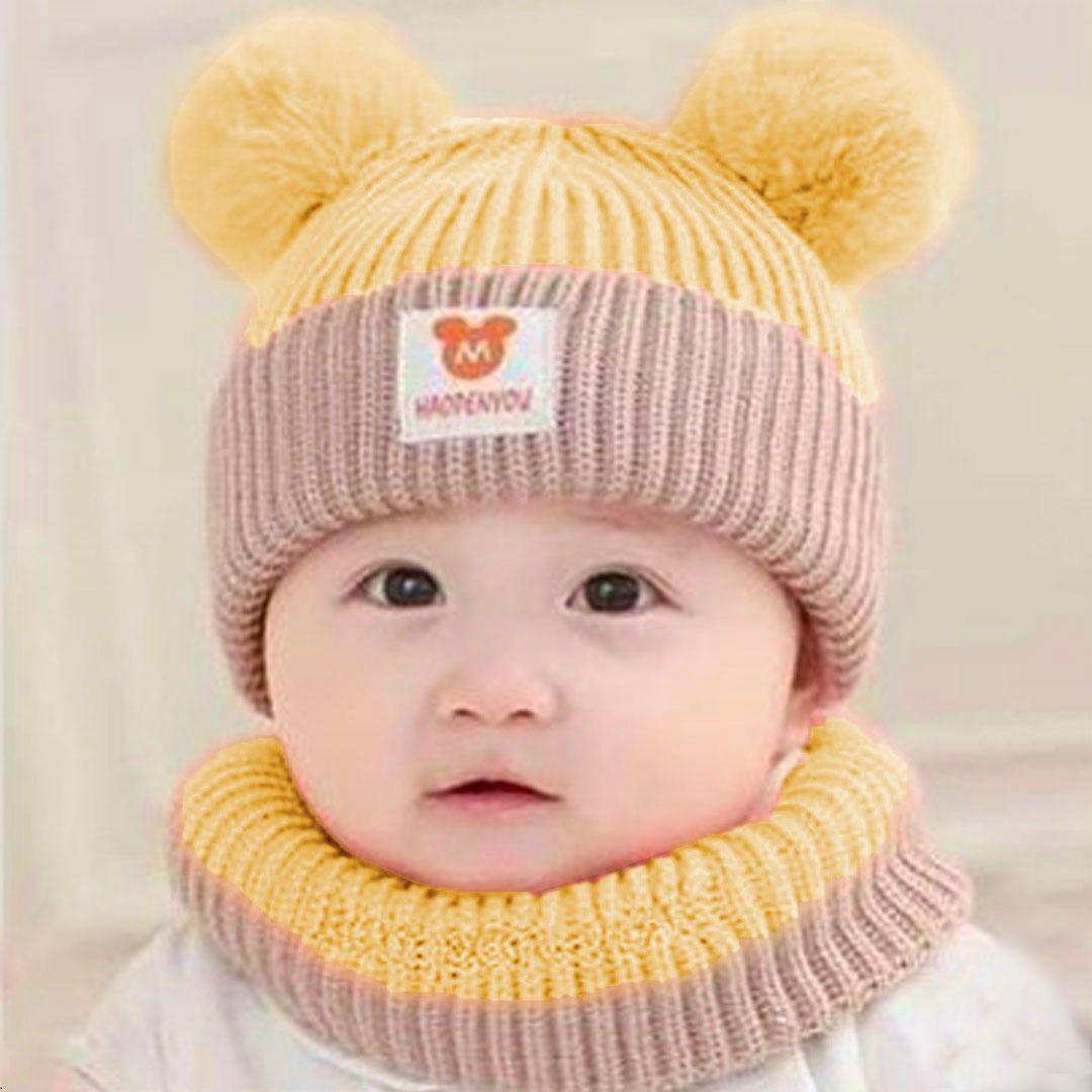 Kid’s Casual Wool Cap & Neck Warmer Set – 2 Pcs | Soft, Warm & Stylish Winter Hat for Boys & Girls
