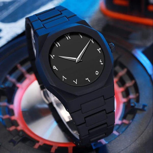 Men's Black Stainless Steel Chain Watch – Sleek Minimal Dial | 1 Pc