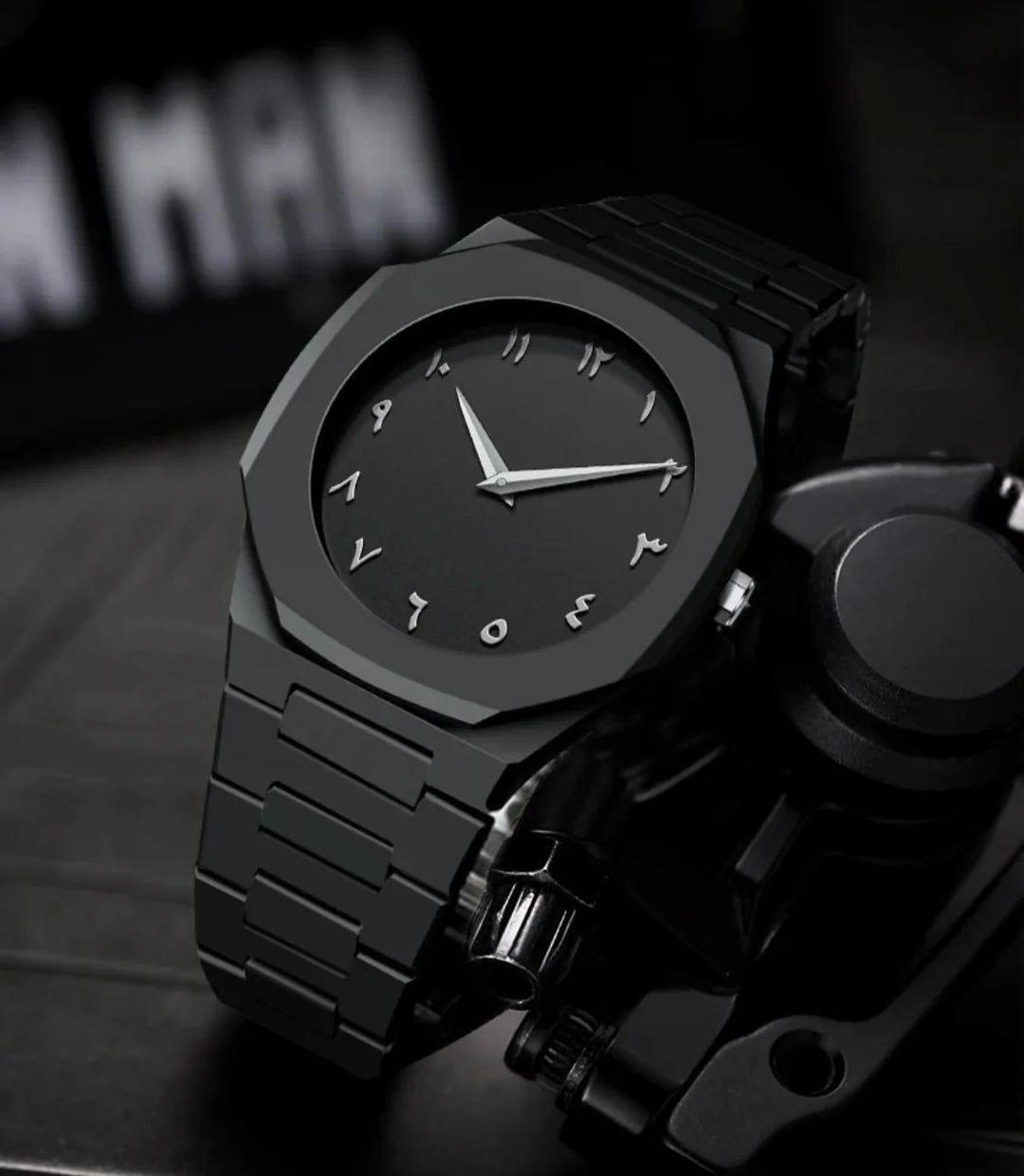Men's Black Stainless Steel Chain Watch – Sleek Minimal Dial | 1 Pc