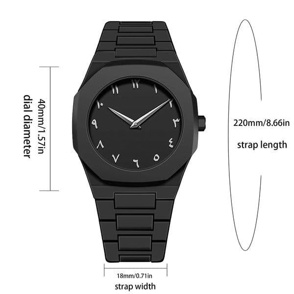 Men's Black Stainless Steel Chain Watch – Sleek Minimal Dial | 1 Pc