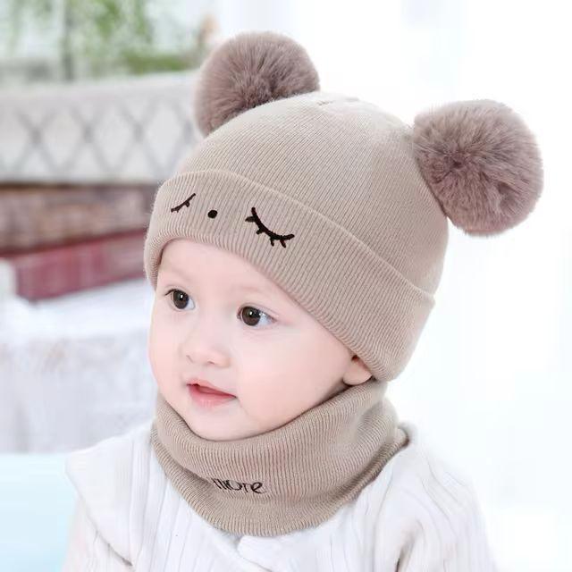 Kid’s Casual Wool Cap & Neck Warmer Set – 2 Pcs | Soft, Warm & Stylish Winter Hat for Boys & Girls
