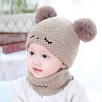 Kid’s Casual Wool Cap & Neck Warmer Set – 2 Pcs | Soft, Warm & Stylish Winter Hat for Boys & Girls
