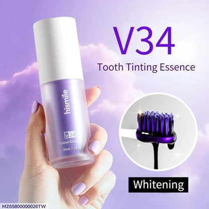 V34 Colour Corrector Serum – Purple Teeth Whitening Toothpaste | 30ml Brightening Liquid Formula