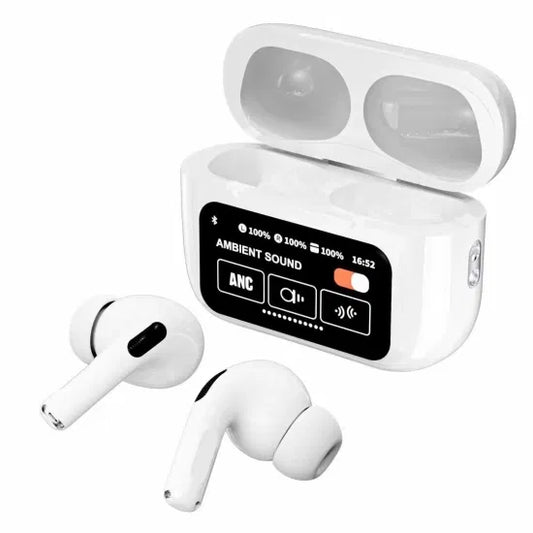 A9 Pro ANC Earbuds – Fifth Gen with Smart Screen, Noise Cancellation, & In-Ear Detection | Bluetooth 5.4