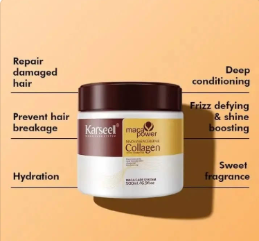 Karseell Collagen Hair Mask – Maca Essence Repair for Dry Frizzy Hair | 500ml