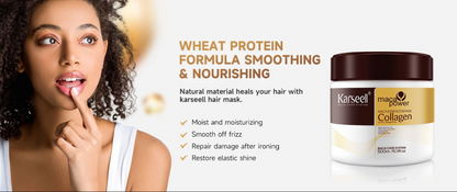 Karseell Collagen Hair Mask – Maca Essence Repair for Dry Frizzy Hair | 500ml