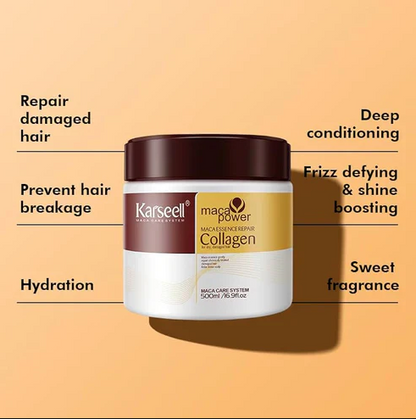 Karseell Collagen Hair Mask Maca Essence Repair For Dry Frizzy Hair-500ml