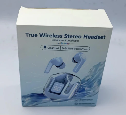 Air31 T6 Crystal Wireless Earphones Bluetooth 5.3 Earbuds with LED Display – Stereo Sound & Fast Charging