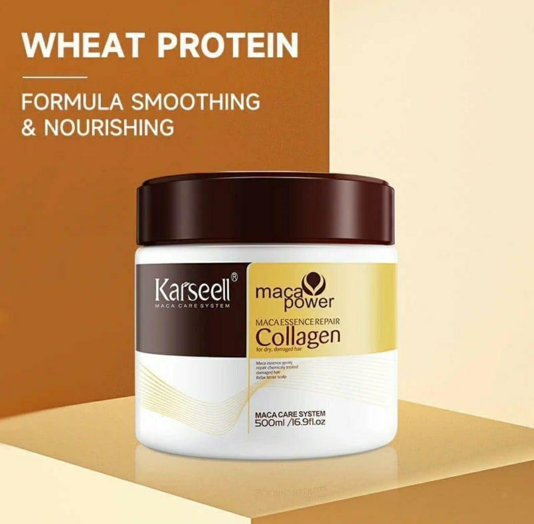 Karseell Collagen Hair Mask – Maca Essence Repair for Dry Frizzy Hair | 500ml