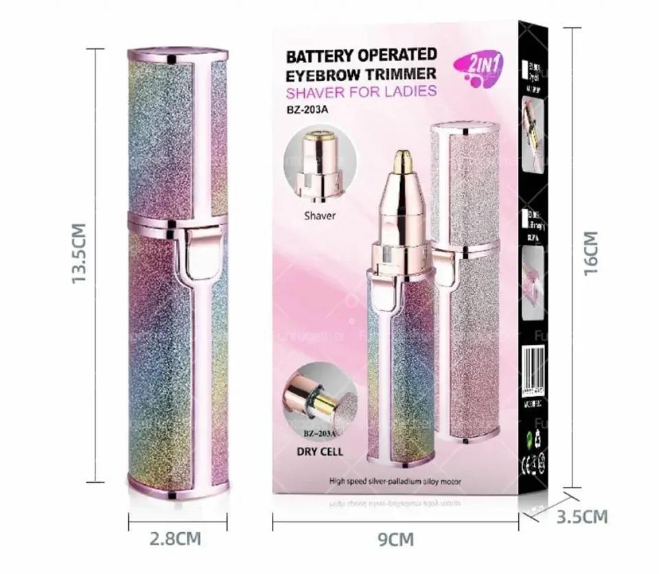 Flawless 2-in-1 Eyebrow Trimmer | Rechargeable Hair Remover with USB Charging Cable and Cleaning Brush