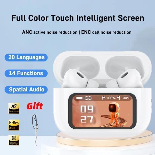 A9 Pro ANC Earbuds – Fifth Gen with Smart Screen, Noise Cancellation, & In-Ear Detection | Bluetooth 5.4