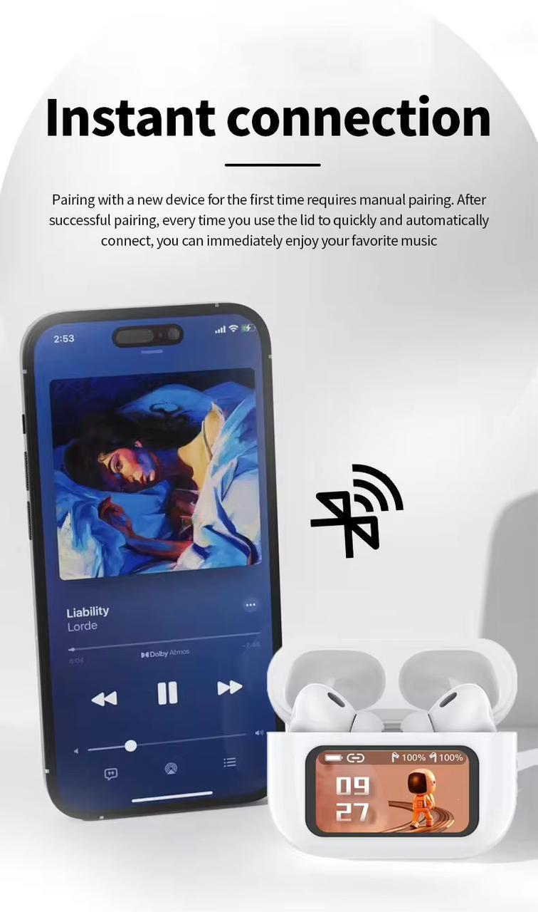 A9 Pro ANC Earbuds – Fifth Gen with Smart Screen, Noise Cancellation, & In-Ear Detection | Bluetooth 5.4