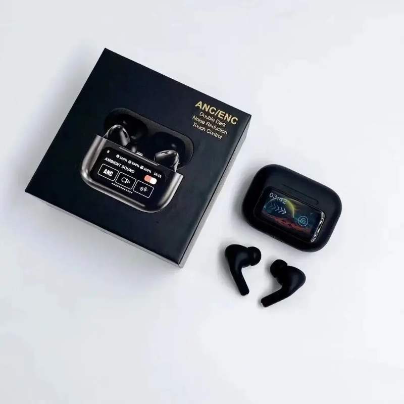 A9 Pro ANC Earbuds – Fifth Gen with Smart Screen, Noise Cancellation, & In-Ear Detection | Bluetooth 5.4
