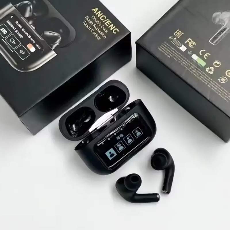 A9 Pro ANC Earbuds – Fifth Gen with Smart Screen, Noise Cancellation, & In-Ear Detection | Bluetooth 5.4